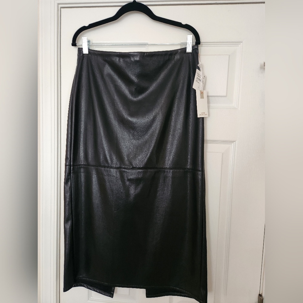 Faux leather skirt